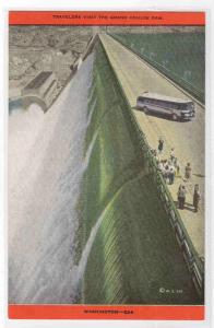 Grand Coulee Dam Bus Washington postcard