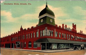 View of Charleston Block, Orlando FL c1919 Vintage Postcard K65