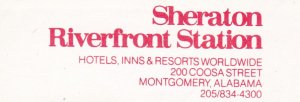 Alabama Montgomery Sheraton Riverfront Station Vintage Luggage Label sk3151