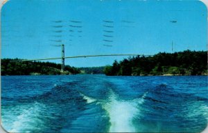 Canadian Span Thousand Islands International Bridge Ivy Lea Ontario VTG Postcard 