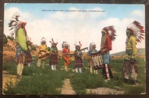 Mint USA PPC Picture Postcard Native American Indians Teaching Children Ceremoni