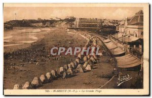 Old Postcard Biarritz La Grande Plage