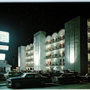 c1960s Virginia Beach VA Royal Clipper Motor Lodge Hotel Chrome Photo Night A162