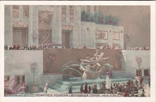 New York City Prometheus Fountain Rockefeller Center 1938