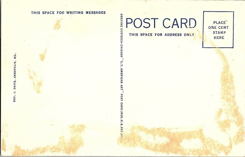 Main Gate Annapolis MD Naval Academy Chapel & Administration Building Postcard