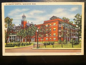 Vintage Postcard 1930-1945 St. Vincent's Hospital, Worcester Massachusetts (MA)
