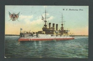 1908 PPC US Battleship Ohio WW1 1917-1918 Scraped In 1923