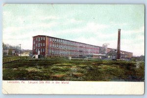 1905 Lancaster Pennsylvania PA Vintage Postcard Largest Silk Mill World Posted