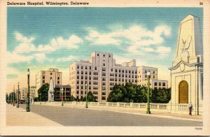 Vtg 1930s Delaware Hospital Wilmington Delaware DE Unused Linen Postcard