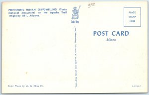 c1960s Apache Trail, AZ Cliff Dwelling Chrome Postcard Native Ruins A103