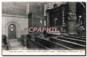 Old Postcard Chaumont Interior of I Church of Saint John the Baptist Chapel o...