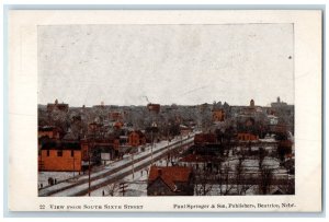 c1910's Bird's Eye View From South Sixth Street Beatrice Nebraska NE Postcard