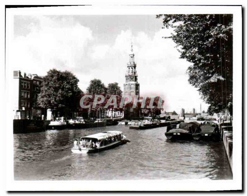 Postcard Modern Amsterdam Oude Schans with Montelbaan tower