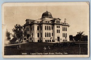 1914 Logan County Court House Sterling Colorado CO RPPC Photo Antique Postcard