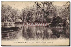 Old Postcard Montelimar The Public Garden New railing on Lake