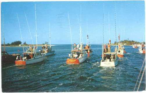 Fishing Boats, Bahamian Waters, Bahamas, 1957, Chrome