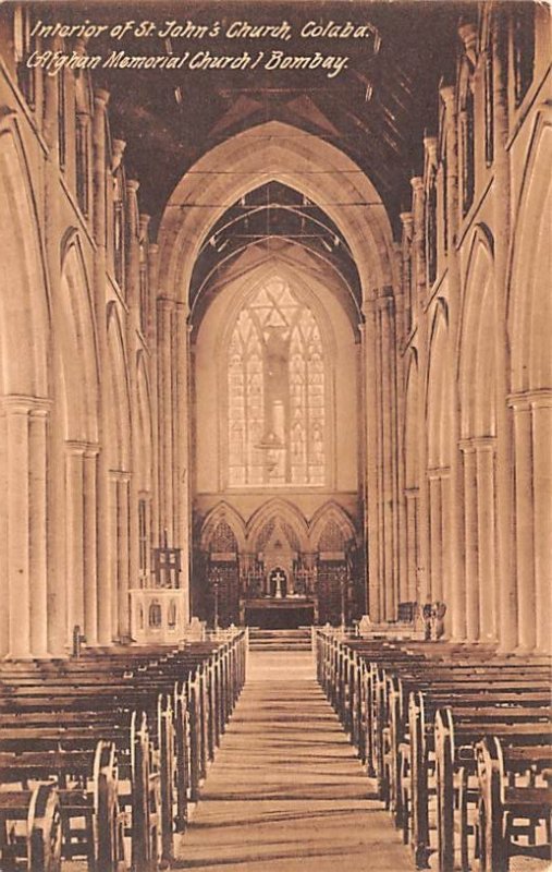 Interior of St John's Church Colaba India Unused 