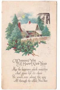 Wishing You A Happy New Year, Vintage 1927 Postcard, Parcel Post Slogan Cancel