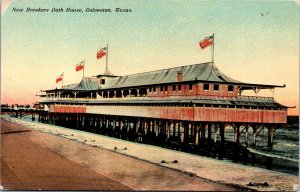 Postcard Breakers Bath House in Galveston, Texas