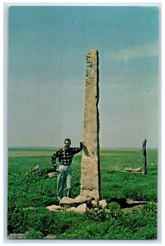 1966 Limestone Posts Pioneer Personality Central Indian Graves Kansas Postcard