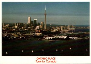 Canada Ontario Toronto Birds Eye View Toronto Place CN Tower and Toronto Harbour