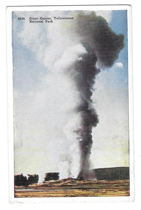 WY Yellowstone National Park Giant Geyser Vintage Tammen Pos