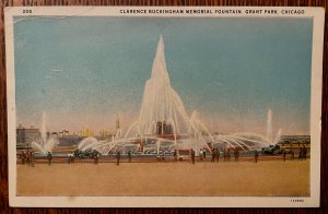 Vintage Postcard 1933 Clarence Buckingham Memorial Fountain, Chicago, Illinois