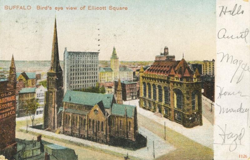 Ellicott Square Birds Eye Buffalo NY New York c1906 Postcard D21