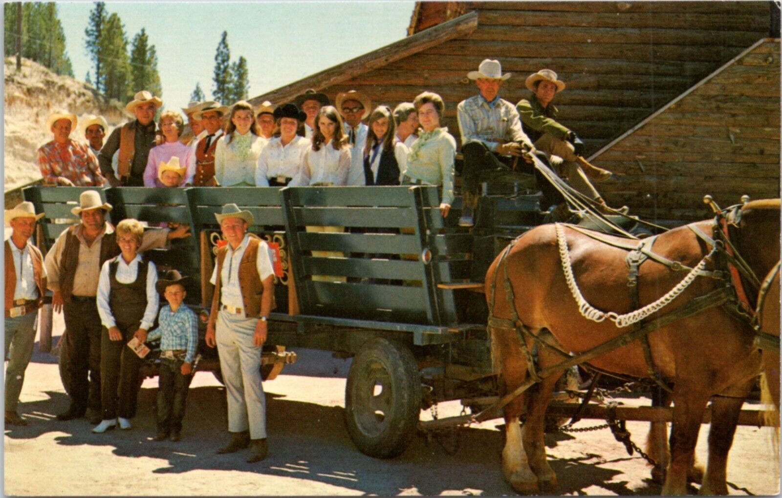 Postcard NV Ponderosa Ranch Bonanza Incline Village tv cast on cart
