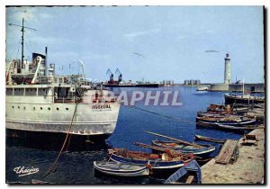 Modern Postcard Sete Entree Harbor Lighthouse Boat Aguedal Casablanca