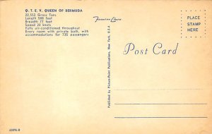 QTEV Queen of Bermuda Furness Line Ship Postcard