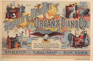 Mason & Hamlin, Organs & Pianos Co New York, USA Advertising Unused non postc...