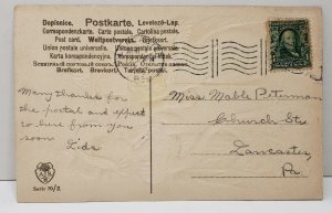 Beautiful Embossed and Foil Embellished Couple Postcard C4