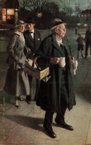 Old Man on the Street - Couple behind him - Night View - in 1912