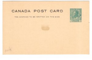 Postal Stationery Canada 2 Cent King George V  POstcard