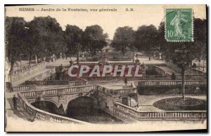 Postcard Old Nimes Fountain Gardens genarale view