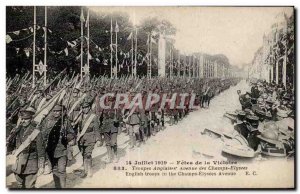 Old Postcard Militaria The celebrations of victory July 14, 1919 British Troo...