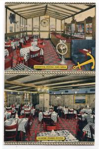 Cape Cod Inn Restaurant Interior Milwaukee Wisconsin 1950s postcard