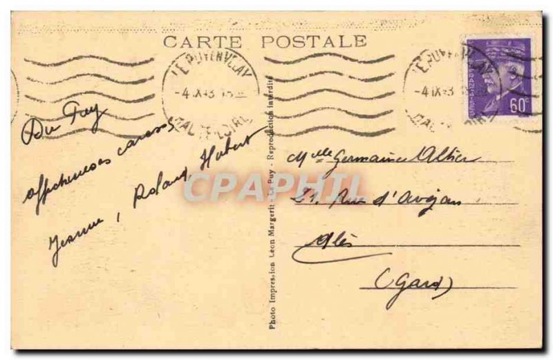 Le Puy Old Postcard Under the niege General view taken of & # 39Espaly Mont B...