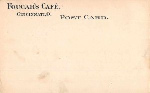 Foucar's Caf Cincinnati  Ohio Restaurant Interior Early Postcard RR587