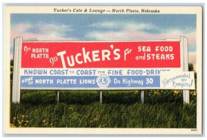 c1940s Tucker's Cafe And Lounge Scene North Platte Nebraska NE Unposted Postcard