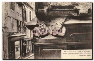 Old Postcard Vannes and Female House that belonged to Gilles de Bretagne