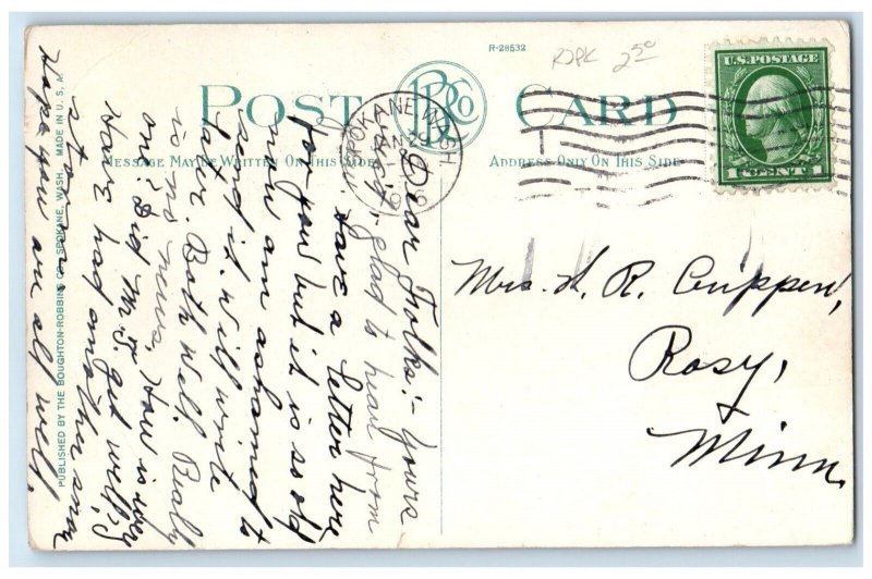 1916 Hall Doges Davenport's Interior Spokane Washington Vintage Antique Postcard
