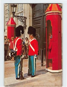 Postcard Changing of the Guard at Amalienborg Palace, Copenhagen, Denmark