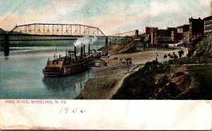 West Virginia Wheeling Steamer On Ohio River