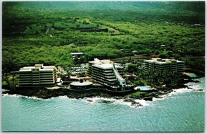 VINTAGE POSTCARD AERIAL VIEW OF THE KONA HILTON HOTEL IN HAWAII c. 1970s