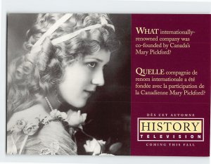 Postcard Mary Pickford History Television Ad