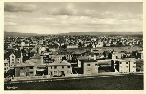 iceland, REYKJAVIK, Panorama (1930s) RPPC Postcard