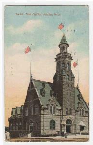 Post Office Racine Wisconsin 1921 postcard