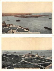 NY, New York City  AQUARIUM~BATTERY PARK~GOVERNOR'S ISLAND c1920's TWO Postcards